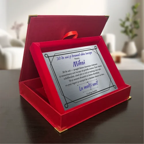 Diplomă din catifea personalizabilă prin imprimare, Aniversarea vârstei de 30 de ani [ #0682 ]