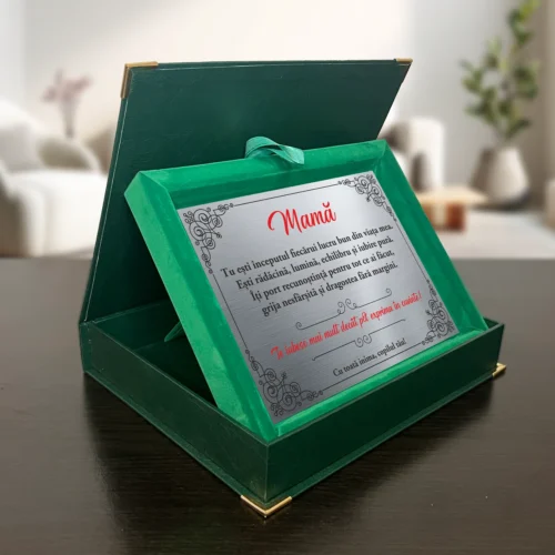 Diplomă din catifea personalizabilă prin imprimare, Cadou pentru Mama [ #0715 ]