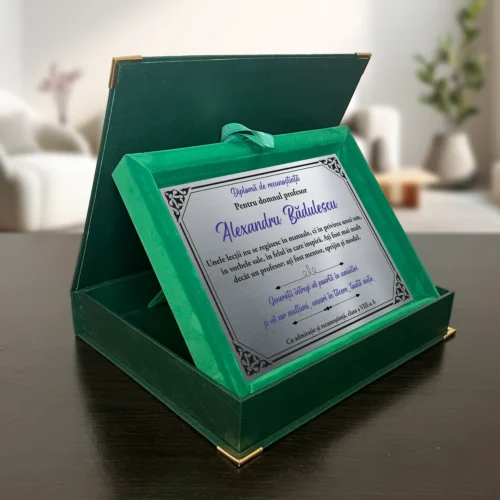 Diplomă din catifea personalizabilă prin imprimare, Cadou pentru Profesor [ #0791 ]