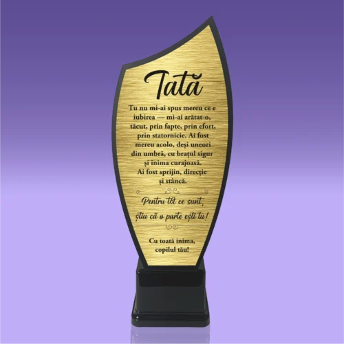 Trofeu Plexiglas – Personalizat prin Gravură Laser, Cadou pentru Tata [ #0719 ]