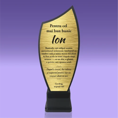 Trofeu Plexiglas – Personalizat prin Gravură Laser, Cadou pentru Bunicul [ #0729 ]