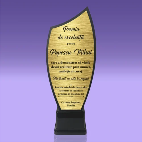 Trofeu Plexiglas – Personalizat prin Gravură Laser, Cadou Absolvire [ #0775 ]