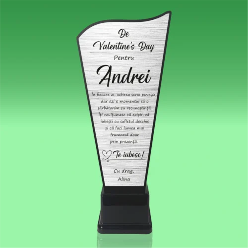 Trofeu Plexiglas – Personalizat prin Gravură Laser, Cadou de Valentine’s Day [ #0752 ]