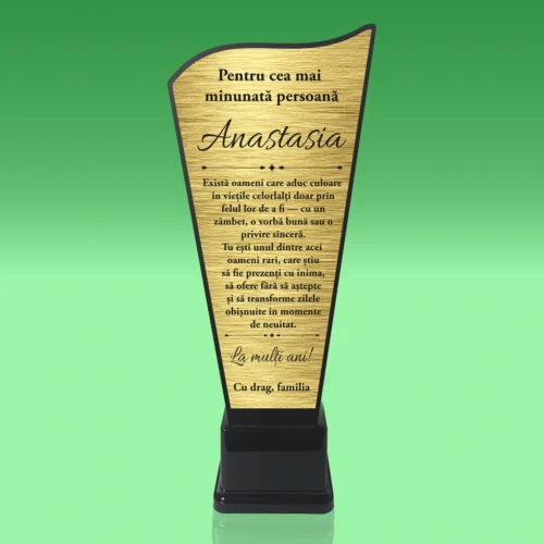 Trofeu Plexiglas – Personalizat prin Gravură Laser, Aniversarea vârstei [ #0651 ]