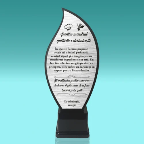 Trofeu Plexiglas – Personalizat prin Gravură Laser, Cadou pentru Bucătar [ #0751 ]