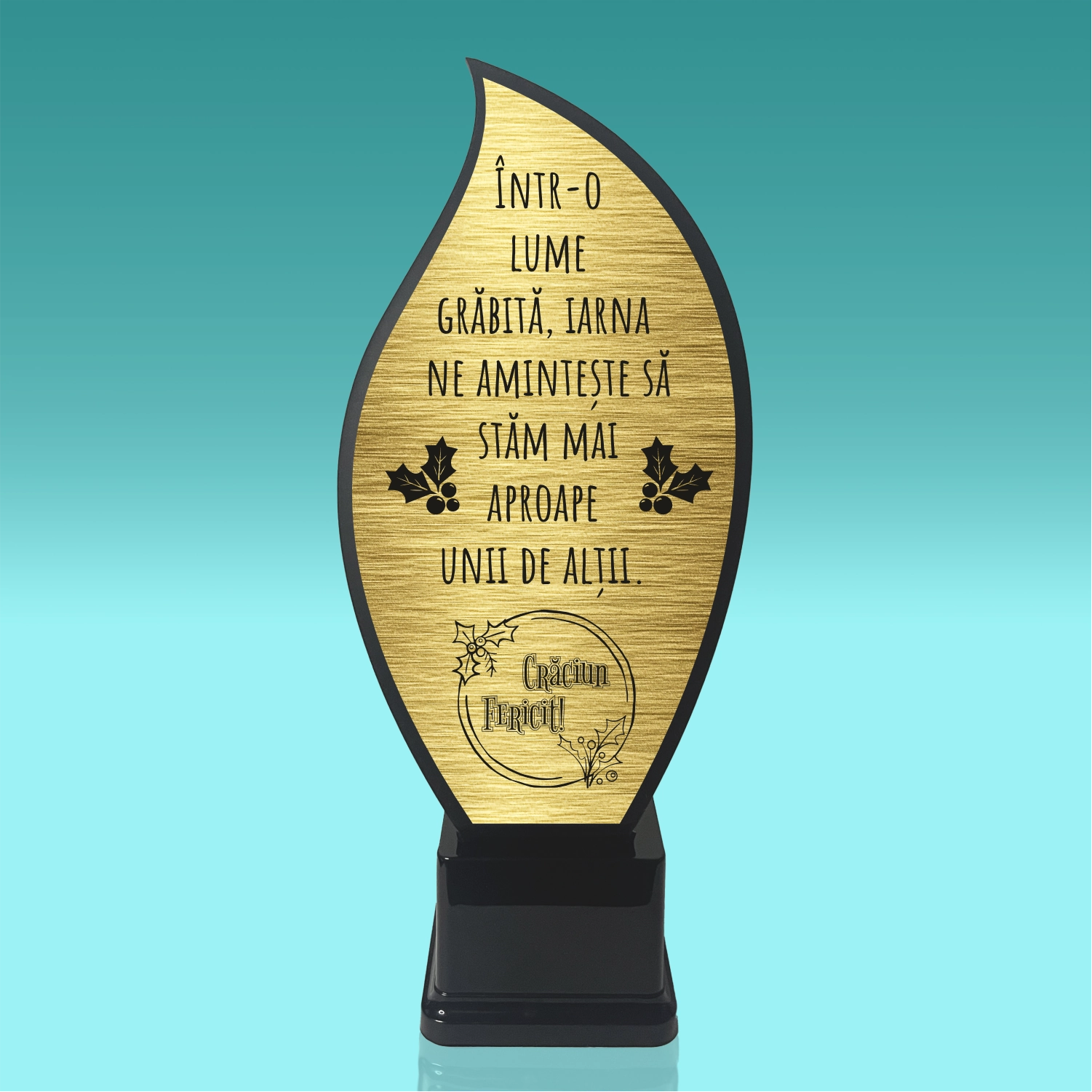 Trofeu Plexiglas – Personalizat prin Gravură Laser, Cadou de Crăciun [ #0693 ]