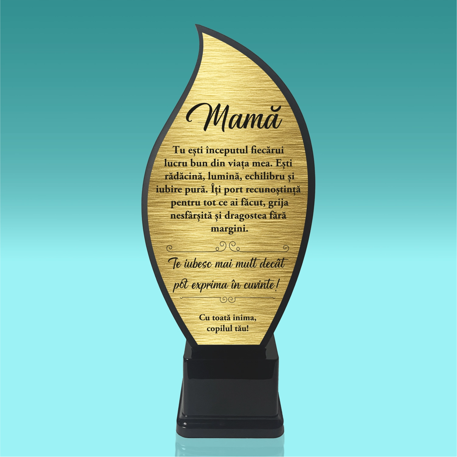 Trofeu Plexiglas – Personalizat prin Gravură Laser, Cadou pentru Mama [ #0711 ]