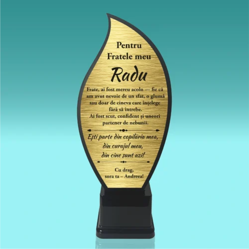 Trofeu Plexiglas – Personalizat prin Gravură Laser, Cadou pentru Frate [ #0733 ]