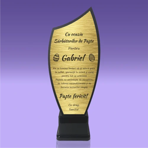 Trofeu Plexiglas – Personalizat prin Gravură Laser, Cadou de Paște [ #0769 ]