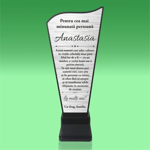 Trofeu Plexiglas – Personalizat prin Gravură Laser, Aniversarea vârstei [ #0651 ]
