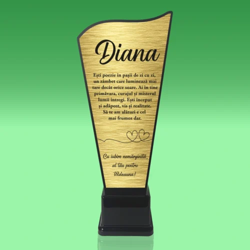 Trofeu Plexiglas – Personalizat prin Gravură Laser, Cadou pentru Iubită [ #0743 ]