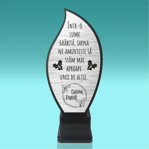 Trofeu Plexiglas – Personalizat prin Gravură Laser, Cadou de Crăciun [ #0693 ]