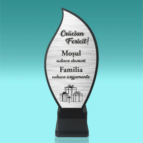 Trofeu Plexiglas – Personalizat prin Gravură Laser, Cadou de Crăciun [ #0704 ]