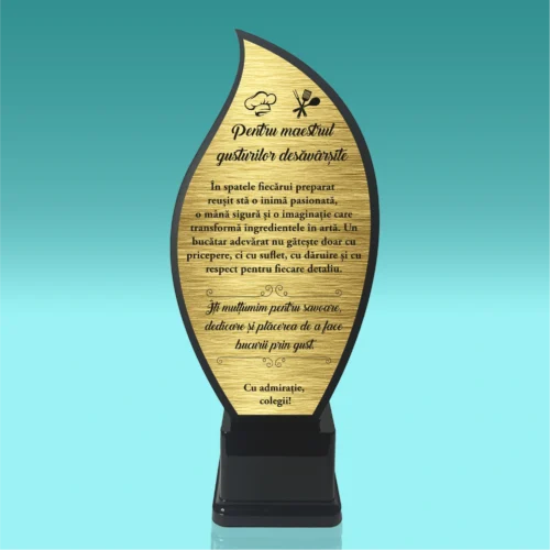 Trofeu Plexiglas – Personalizat prin Gravură Laser, Cadou pentru Bucătar [ #0751 ]