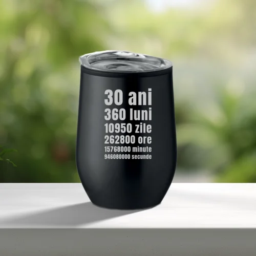 Termos mic personalizabil prin imprimare, Aniversarea vârstei de 30 de ani [ #0821 ]