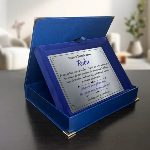 Diplomă din catifea personalizabilă prin imprimare, Cadou pentru Frate [ #1013 ]