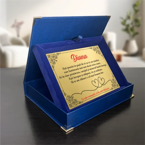 Diplomă din catifea personalizabilă prin imprimare, Cadou pentru Iubită [ #1001 ]