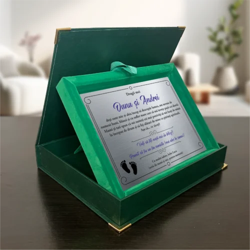 Diplomă din catifea personalizabilă prin imprimare, Cererea Nașilor de Botez [ #1029 ]