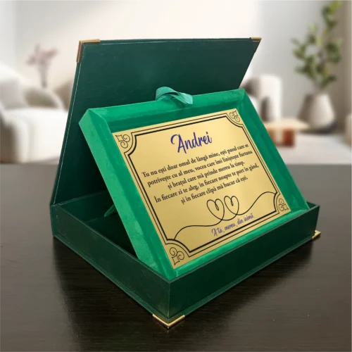 Diplomă din catifea personalizabilă prin imprimare, Cadou pentru Iubit [ #0997 ]