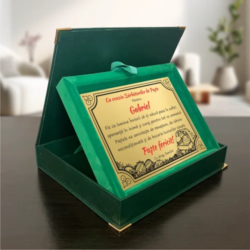 Diplomă din catifea personalizabilă prin imprimare, Cadou de Paște [ #1011 ]