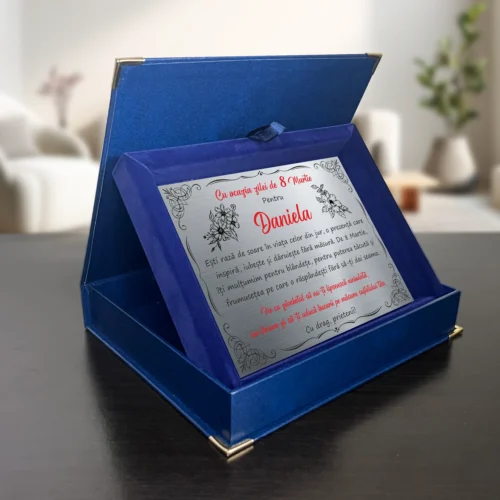Diplomă din catifea personalizabilă prin imprimare, Cadou de 8 Martie [ #1003 ]