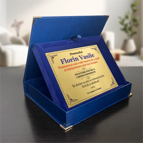 Diplomă din catifea personalizabilă prin imprimare, Cadou pentru Pensionare [ #1021 ]