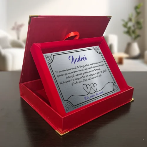 Diplomă din catifea personalizabilă prin imprimare, Cadou pentru Iubit [ #0997 ]