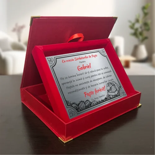 Diplomă din catifea personalizabilă prin imprimare, Cadou de Paște [ #1011 ]