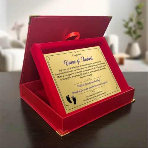 Diplomă din catifea personalizabilă prin imprimare, Cererea Nașilor de Botez [ #1029 ]