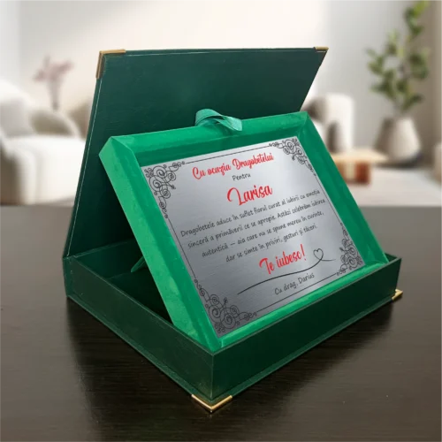 Diplomă din catifea personalizabilă prin imprimare, Cadou de Dragobete [ #1007 ]
