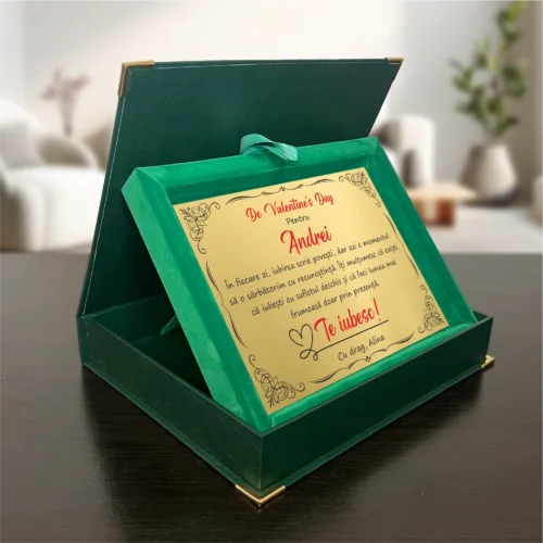 Diplomă din catifea personalizabilă prin imprimare, Cadou de Valentine’s Day [ #1009 ]