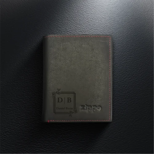 Portofel Piele ZIPPO Negru Personalizabil, Cadou pentru Orice Ocazie [ #1175 ]