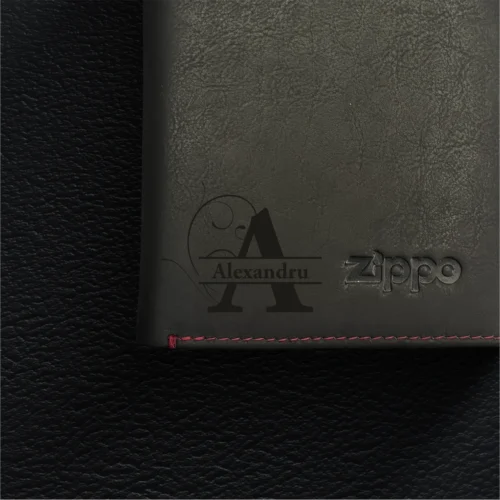 Portofel Piele ZIPPO Negru Personalizabil, Cadou pentru Orice Ocazie [ #1174 ]