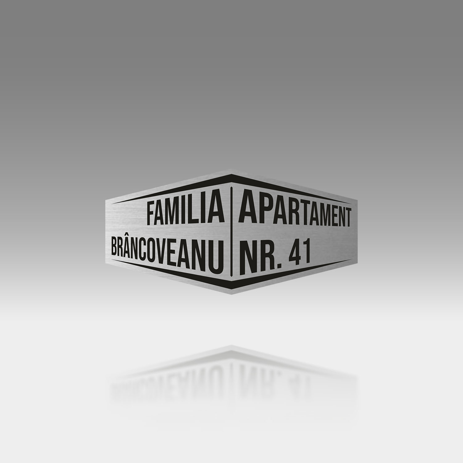 Plăcuță Număr Apartament Personalizată | 12x6 cm | #1181 - imagine 3