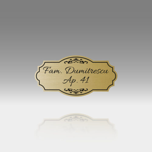 Plăcuță Număr Apartament Personalizată | 12x6 cm | #1180