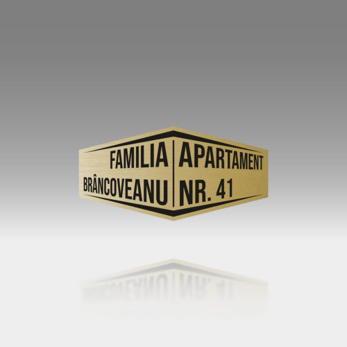 Plăcuță Număr Apartament Personalizată | 12x6 cm | #1181