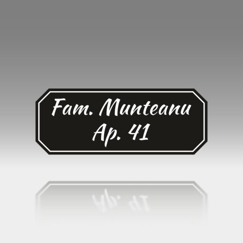 Plăcuță Număr Apartament Personalizată | 13x5 cm | #1178