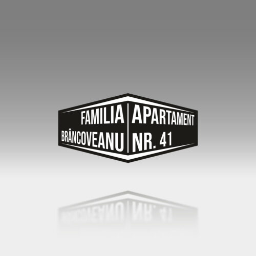 Plăcuță Număr Apartament Personalizată | 12x6 cm | #1181