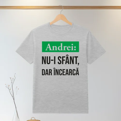 Tricou personalizabil imprimat, cu cauciuc, Aniversarea zilei onomastice, Sf. Andrei [ #0101 ]