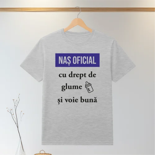 Tricou personalizabil imprimat, cu cauciuc, Cadou pentru Nașul de Botez [ #0124 ]