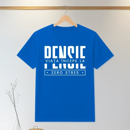 Tricou personalizabil imprimat, cu cauciuc, Cadou pentru Pensionare [ #1323 ]