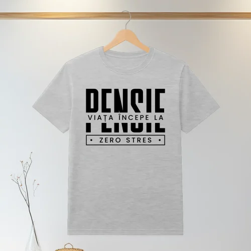 Tricou personalizabil imprimat, cu cauciuc, Cadou pentru Pensionare [ #1323 ]