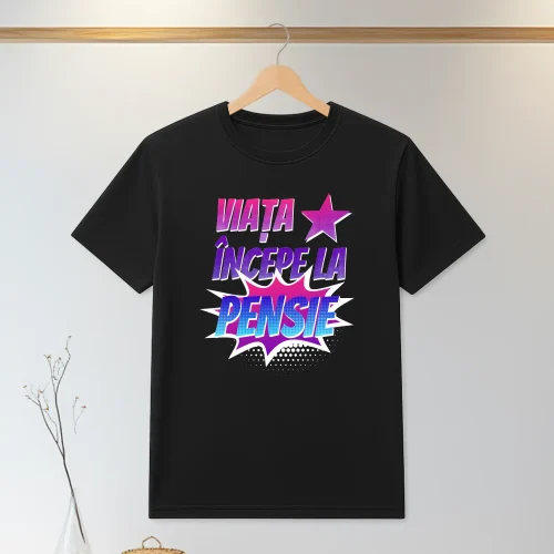 Tricou personalizabil imprimat, cu cauciuc, Cadou pentru Pensionare [ #1314 ]